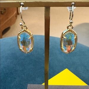 Kendra Scott Lee Gold Drop Earrings in Dichroic Glass NWOT